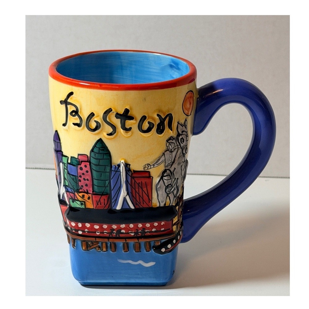 Luke-A-Tuke BOSTON Coffee Tea Cup MUG 12oz 3D Skyline Relief VHTF
